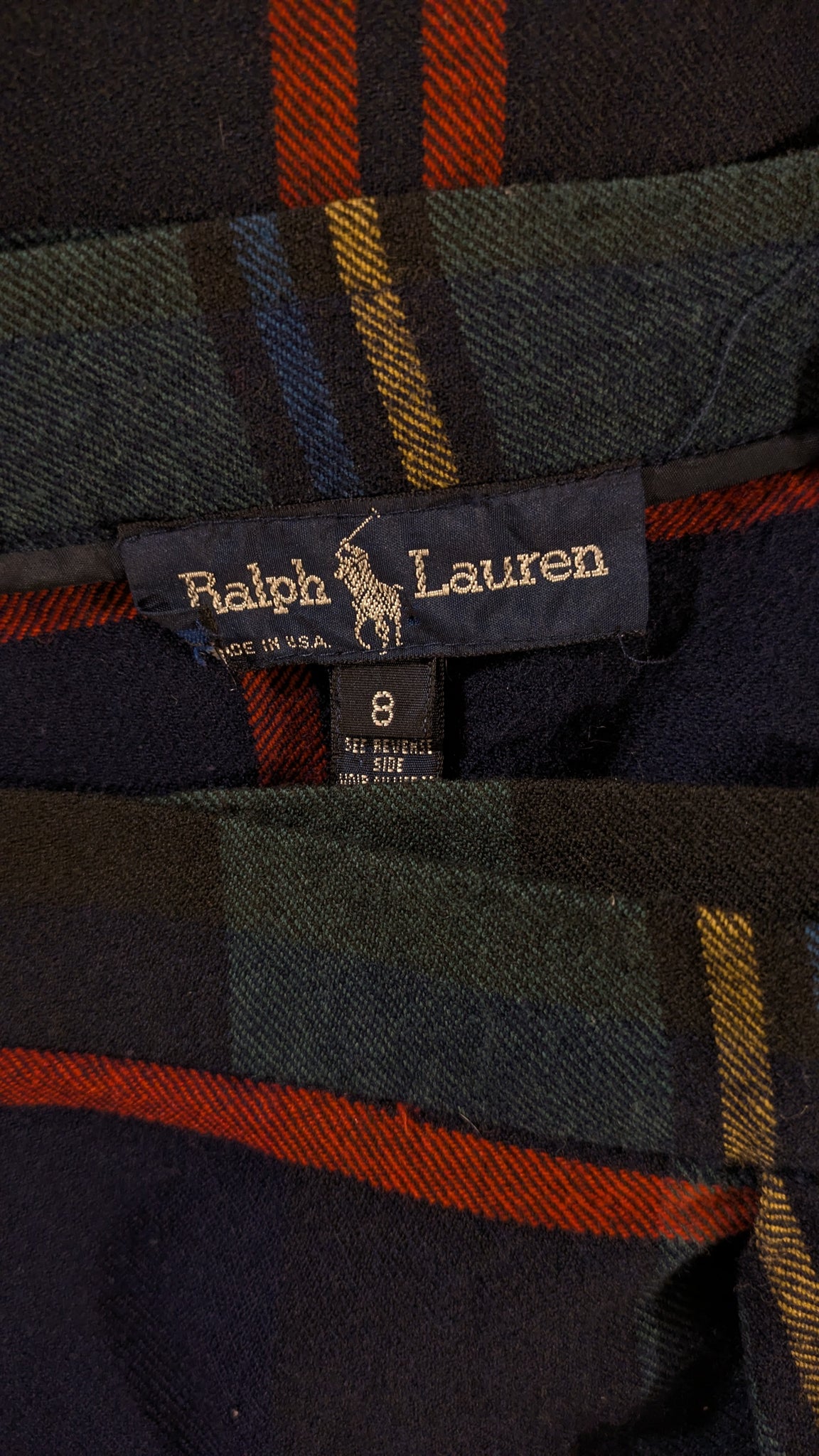 1980s Ralph Lauren tartan blanket wrap-skirt with fringe - XS/S