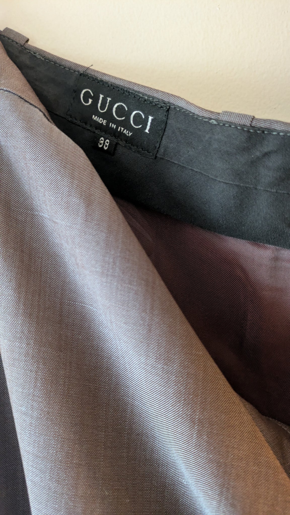 S/S 1998 Gucci by Tom Ford runway mauve iridescent low waist pencil skirt - XS