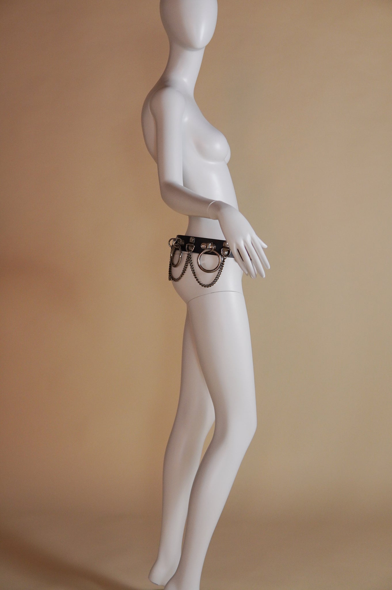 S/S 2003 Dolce & Gabbana 'Sex Collection' runway bondage leather belt with silver hardware - XS/S