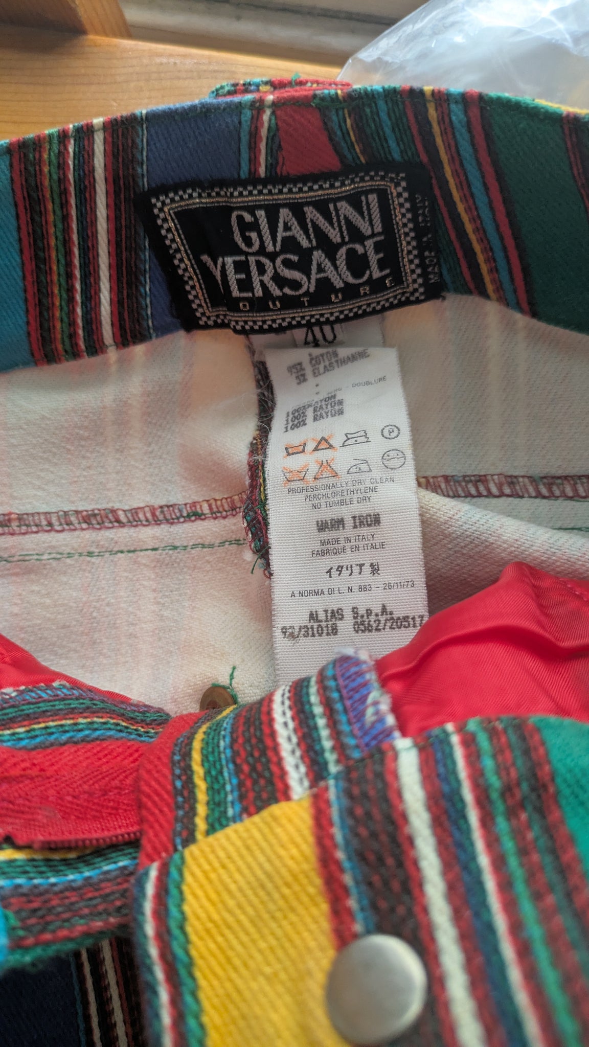 S/S 1993 Versace runway striped denim pants - XXS/XS