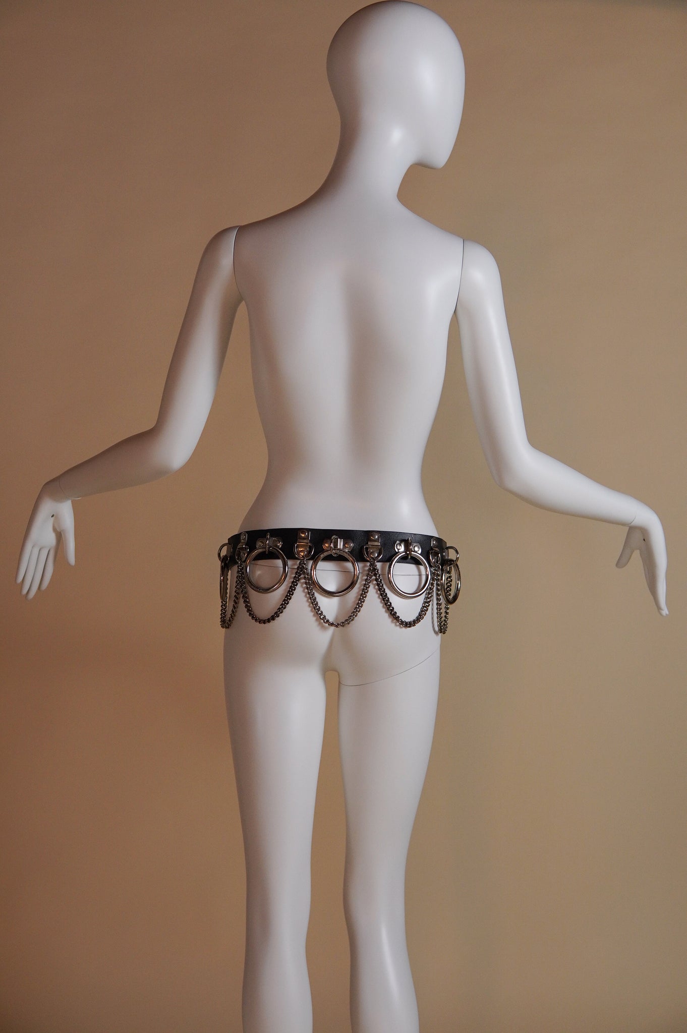 S/S 2003 Dolce & Gabbana 'Sex Collection' runway bondage leather belt with silver hardware - XS/S