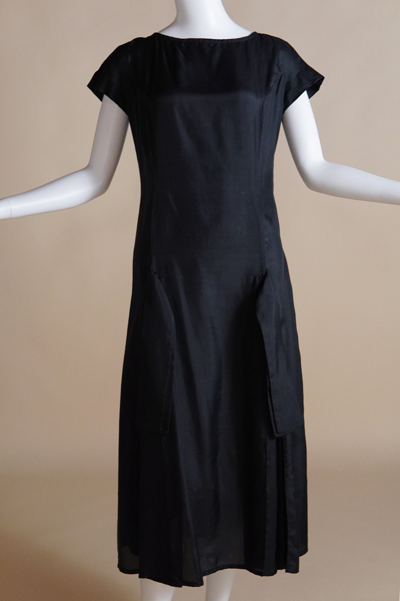 1980s Katharine Hamnett parachute silk drop waist dress - S/M