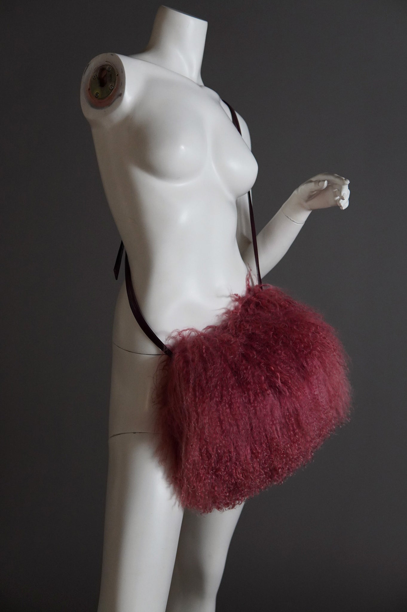 F/W 2000 Krizia pink mongolian fur bag