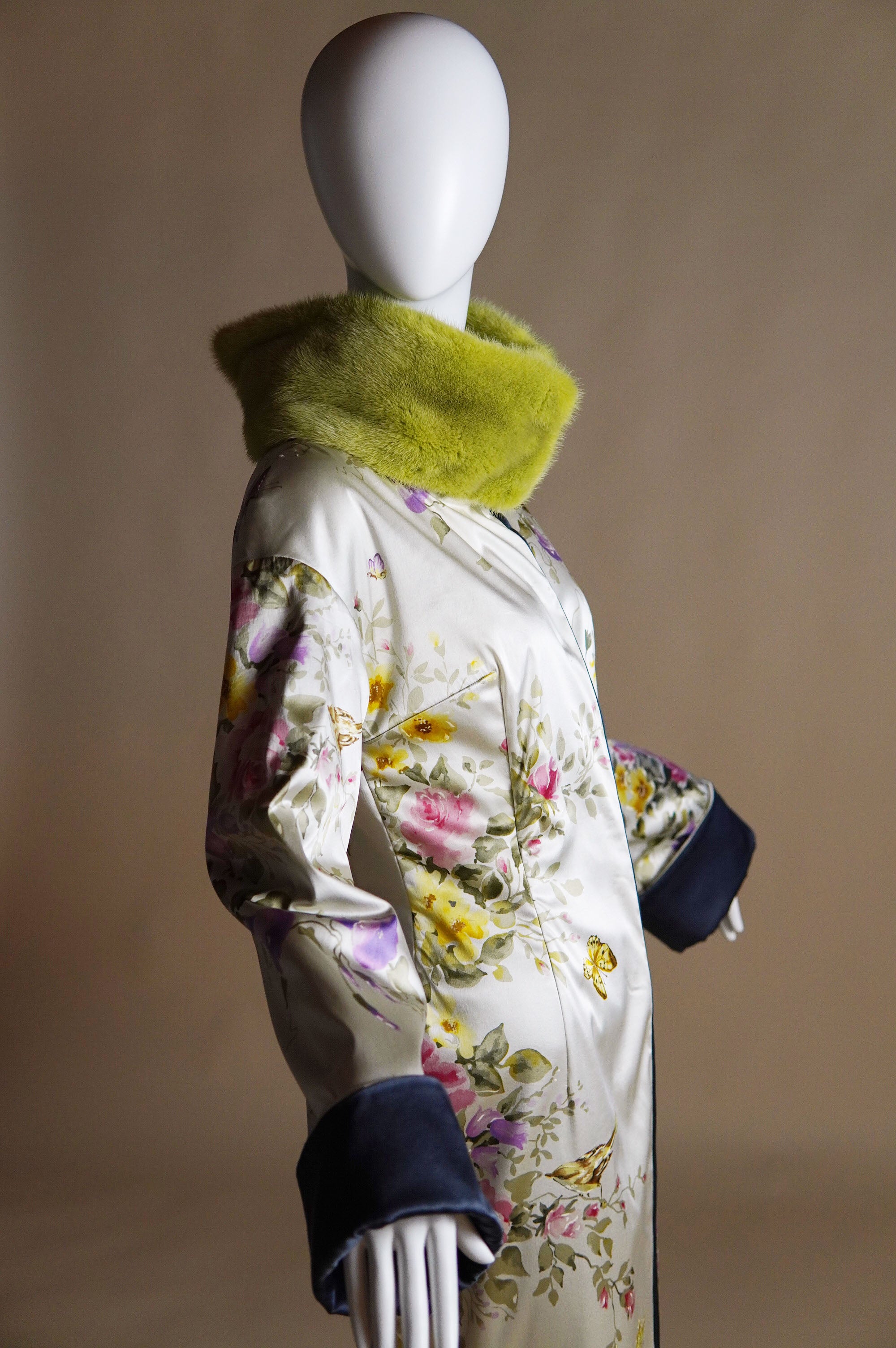 F/W 1998 Dolce & Gabbana important hand-painted silk floral coat