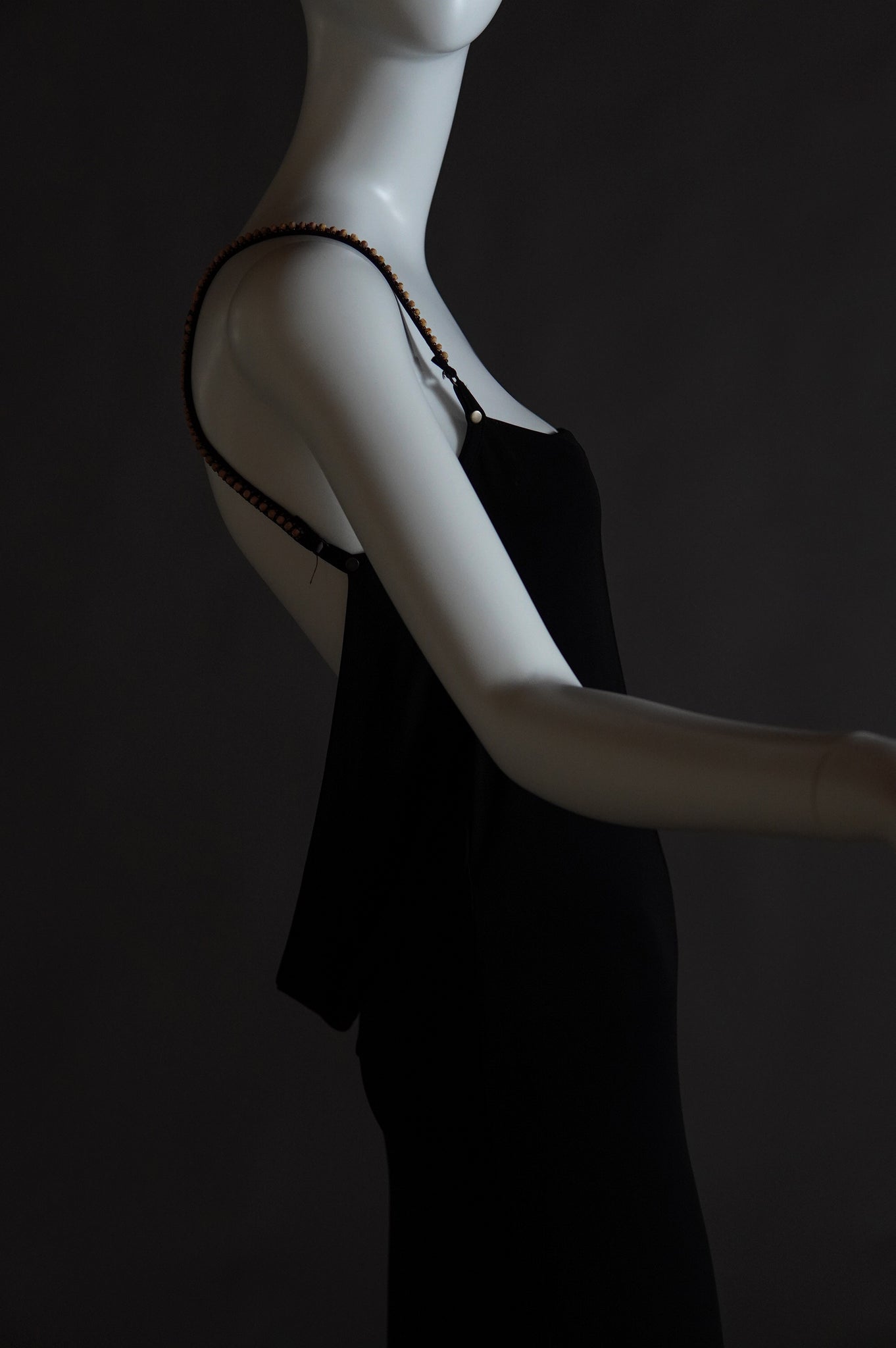2000s Plein Sud black low cut backless dress with beaded accents - XS/S