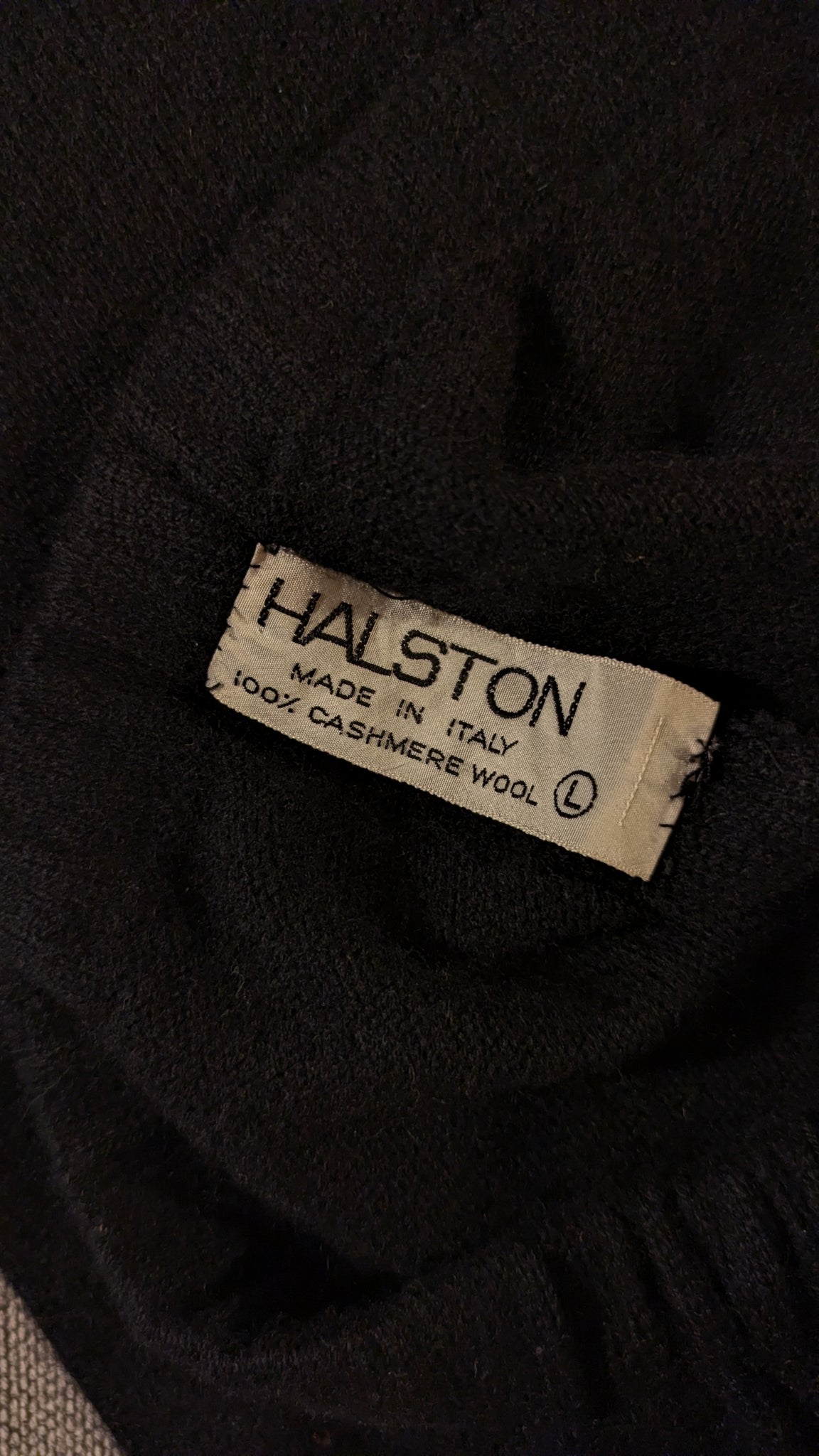 1970s Halston rare cashmere black wide leg pant - XS/S/M
