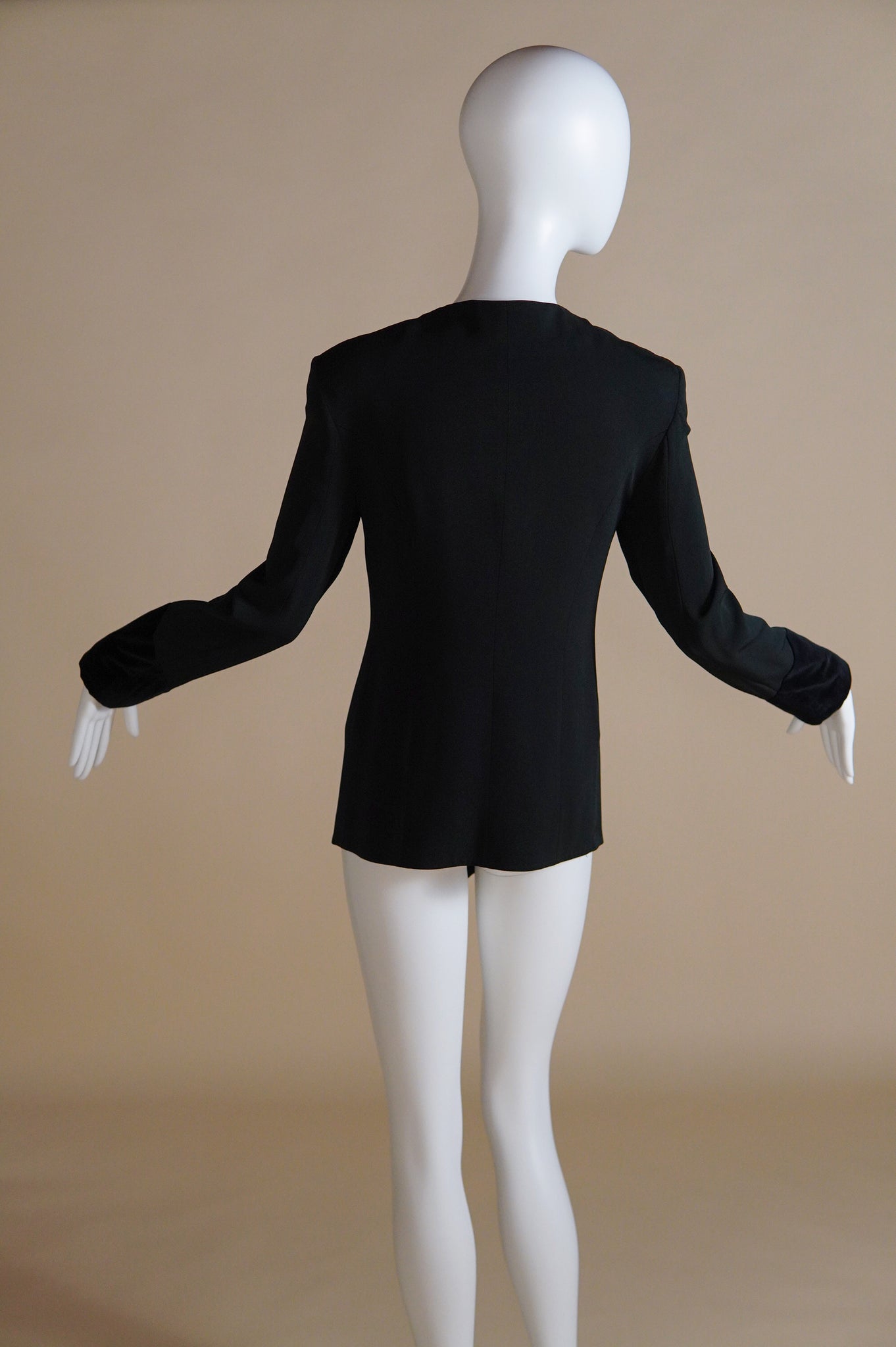 S/S 1992 Rifat Ozbek documented jacket with silver detail and velvet cuff - XS/S