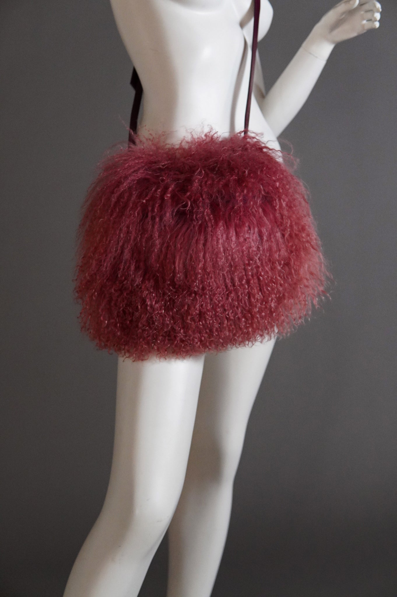 F/W 2000 Krizia pink mongolian fur bag