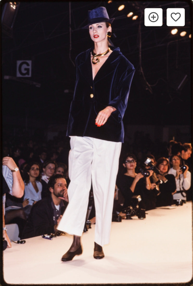 S/S 1989 Yves Saint Laurent Rive Gauche brown suede pullover with shiny gold buttons - XS/S/M