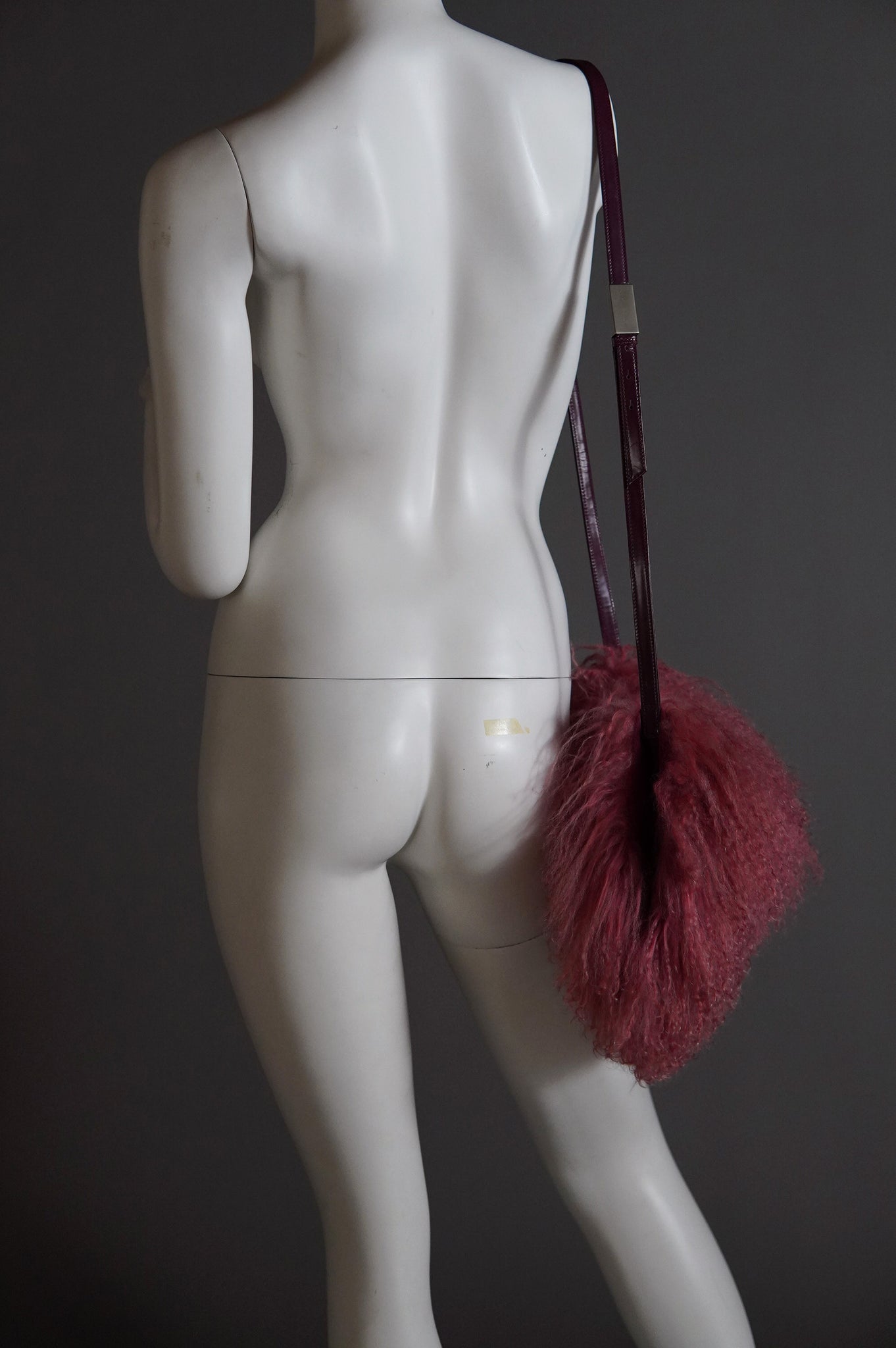 F/W 2000 Krizia pink mongolian fur bag