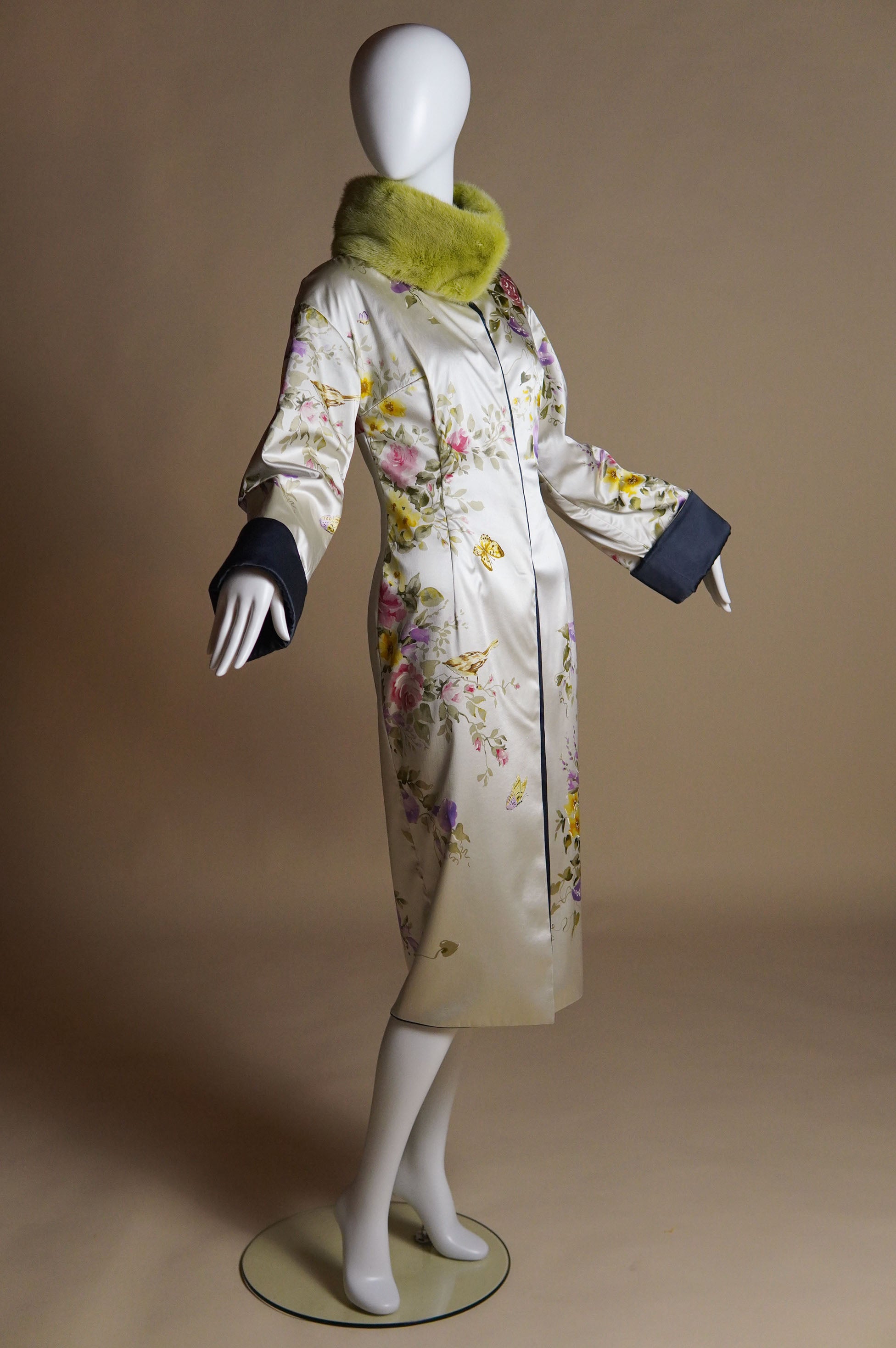 F/W 1998 Dolce & Gabbana important hand-painted silk floral coat