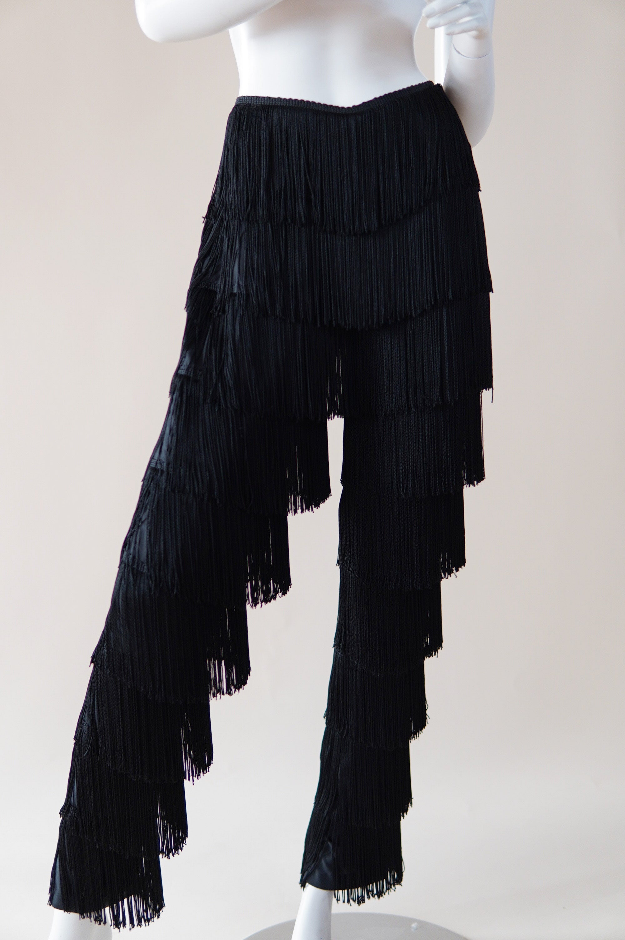 Mens Gothic Dark Style Loose Cropped Hakama Wide Leg Design