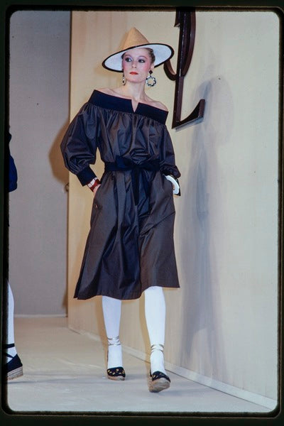 Spring Summer 1980 Yves Saint Laurent Rive Gauche balloon two-tone runway reference