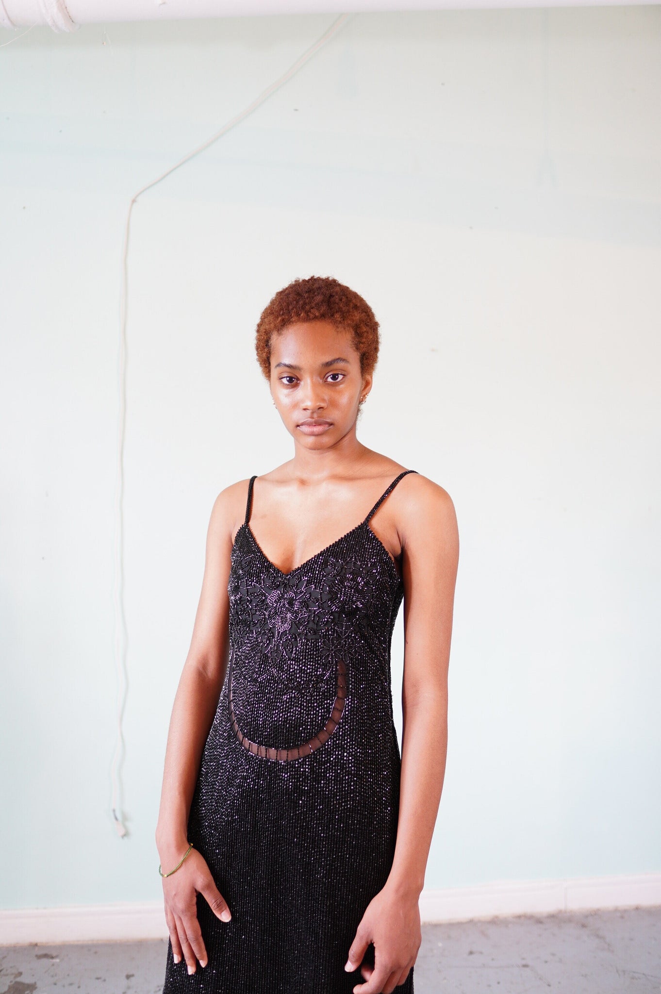 mid-century glass beaded dress - XS (that)bityou vintage mid-century glass beaded dress - XS (that)bityou vintage