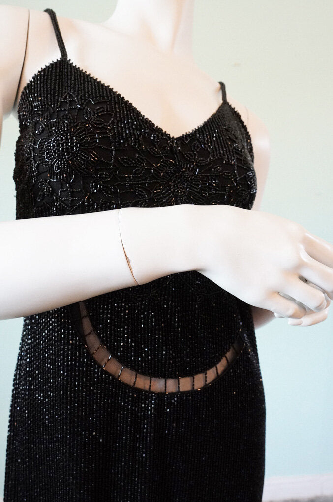 mid-century glass beaded dress
