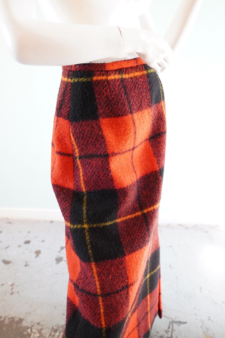 tartan wool skirt - S/M