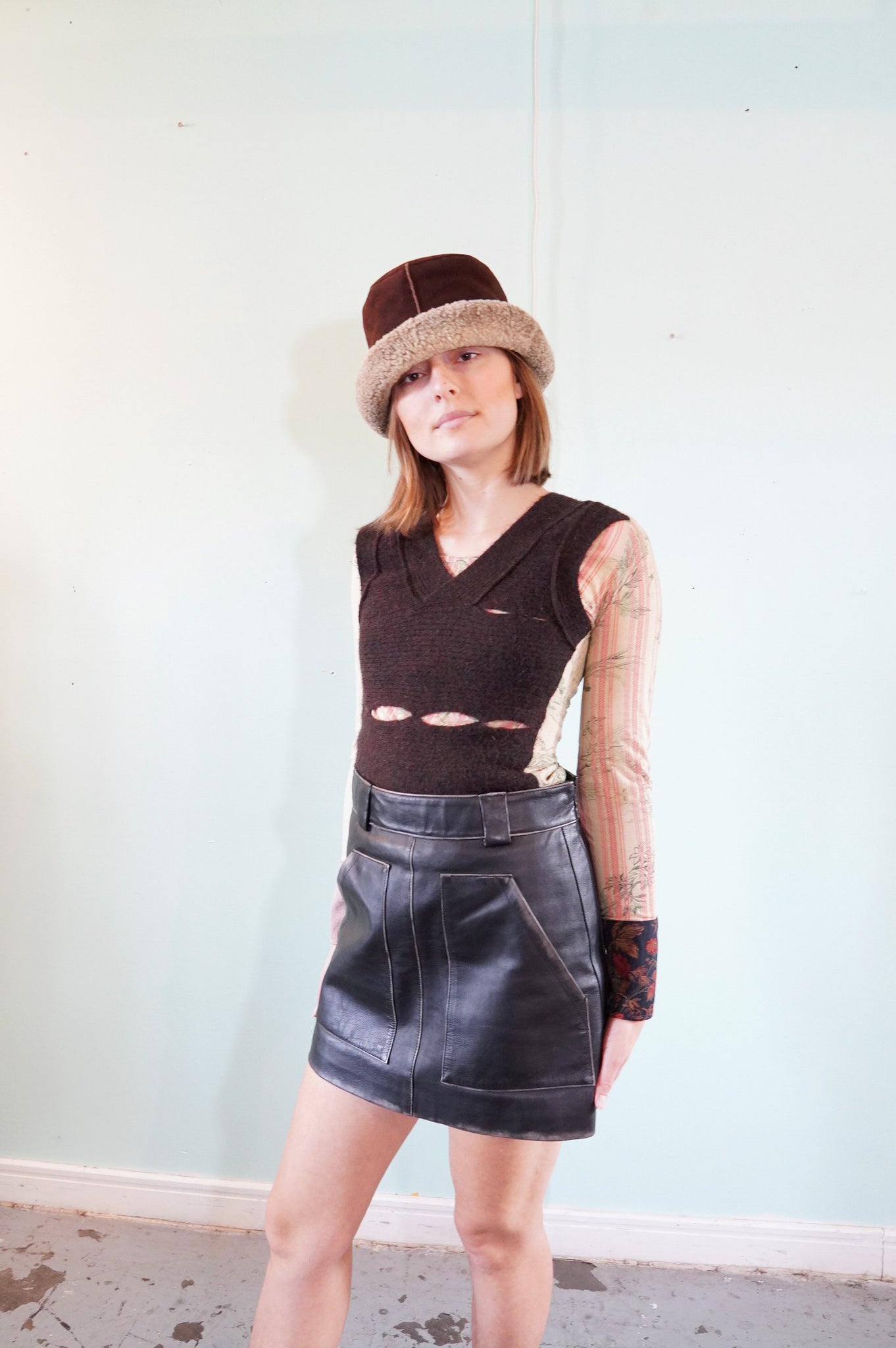 Prada F/W 2018 leather skirt - S/M