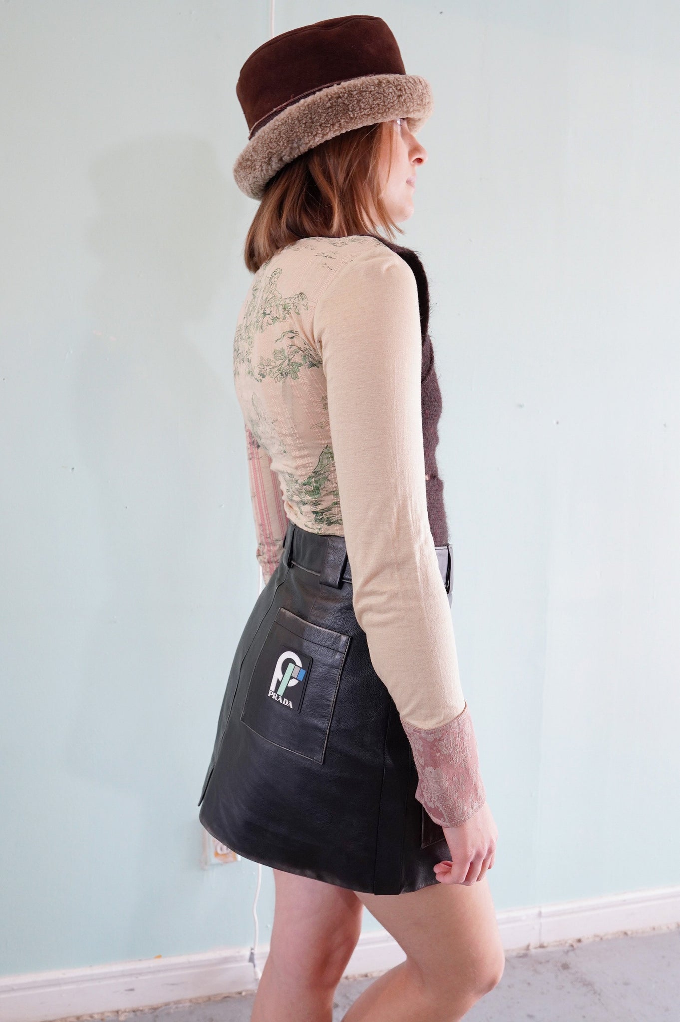 Prada F/W 2018 leather skirt - S/M
