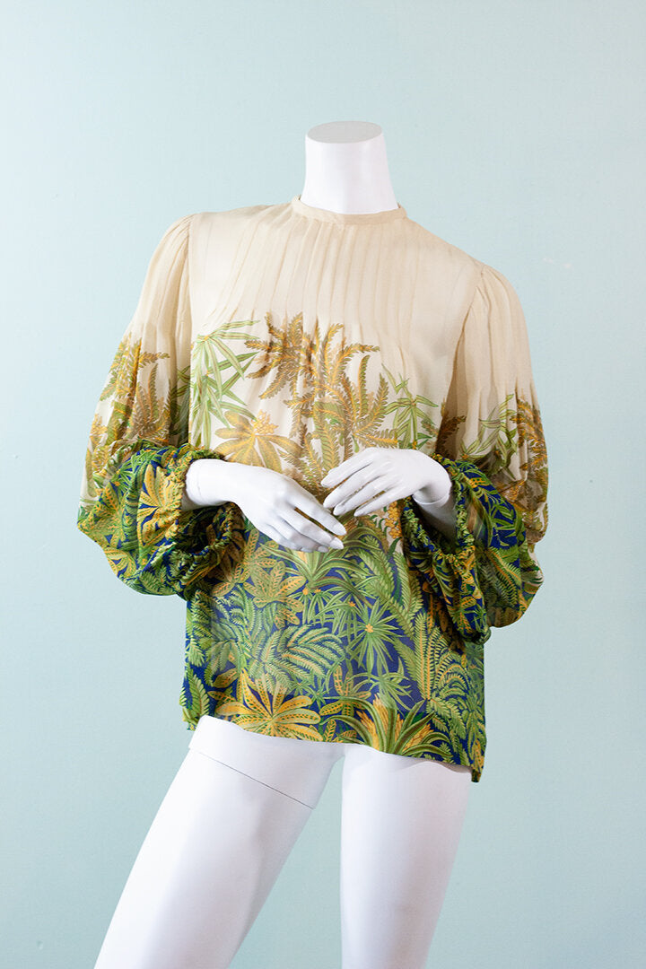 (Lancetti) 1970s printed blouse - OS
