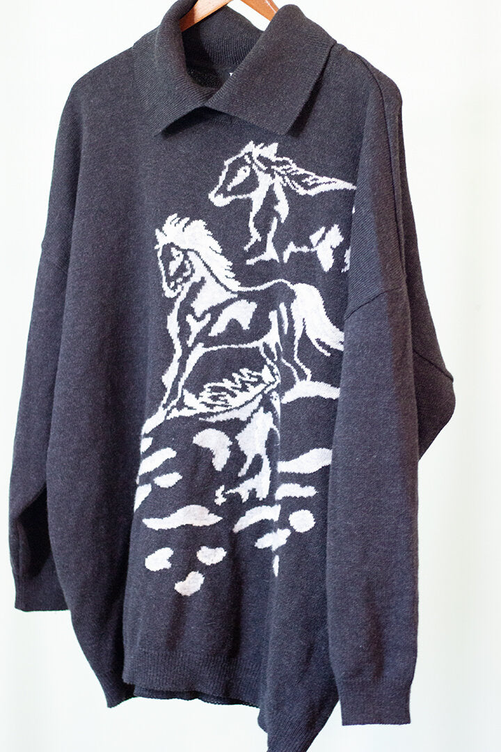 (Escada) horse sweater - O/S
