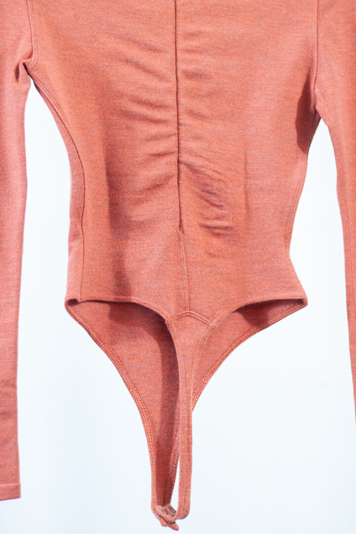 Alaïa marled coral bodysuit - S