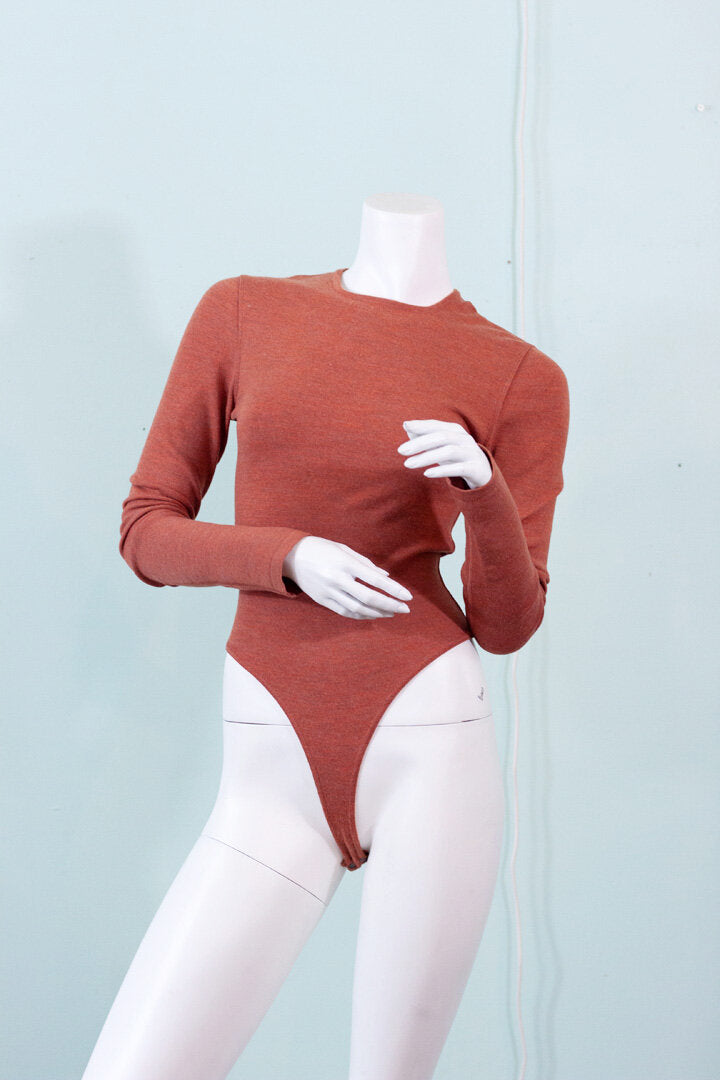 Alaïa marled coral bodysuit - S